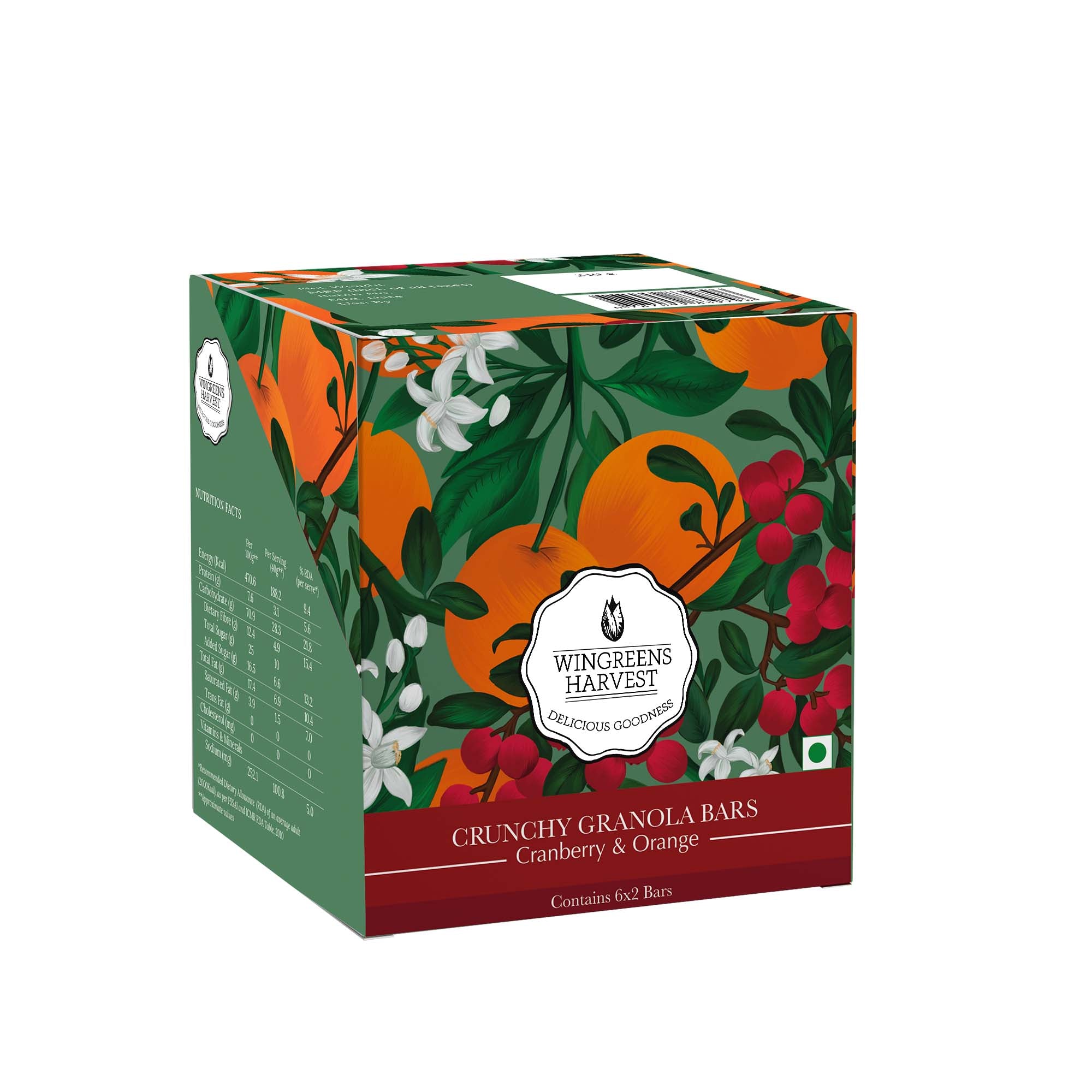Crunchy Millet Granola Bars - Cranberry & Orange 240 g (40 g x 6 Bars)