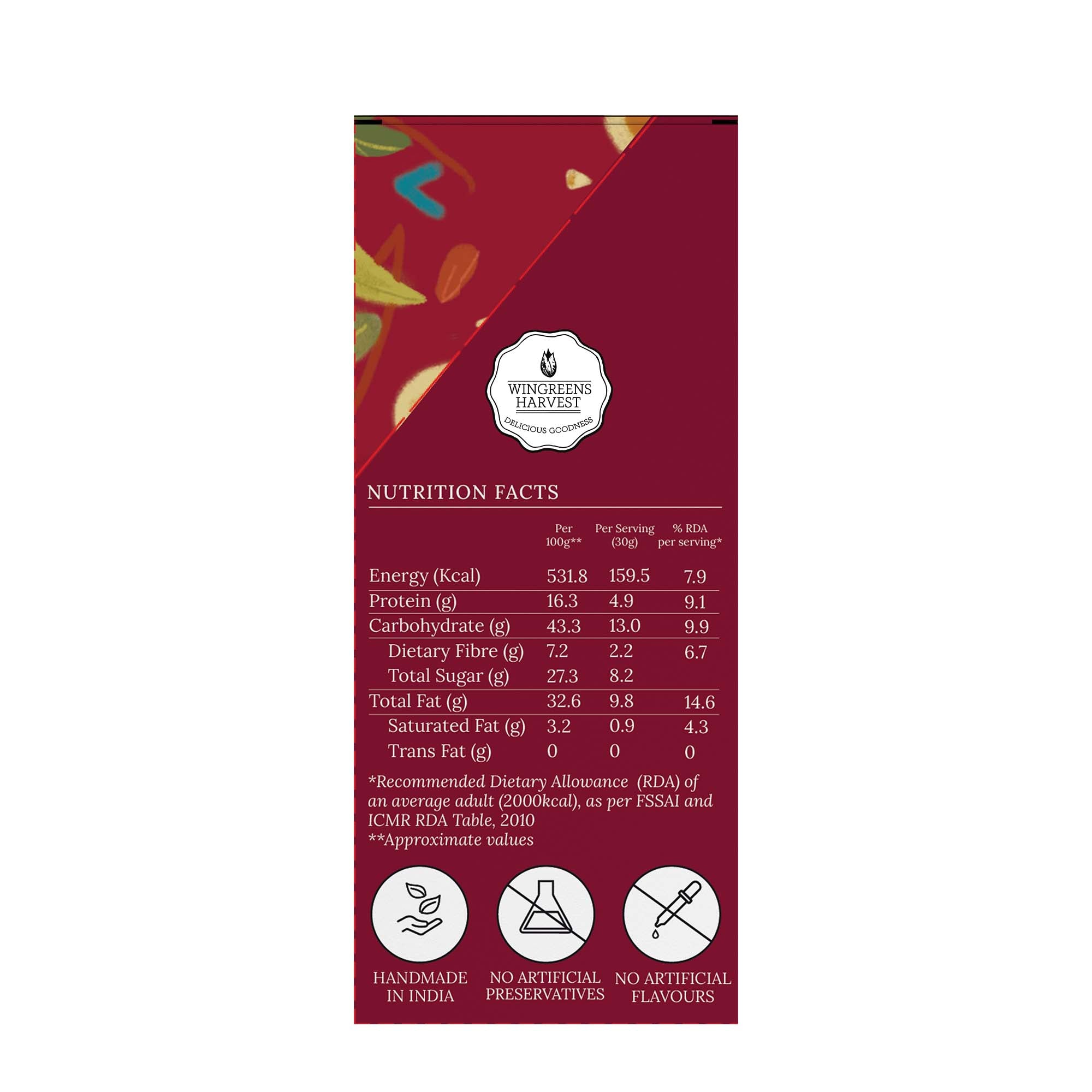 Nuts & Seeds Bar - Cranberry & Almond 180 g ( 30 g x 6 Bars)