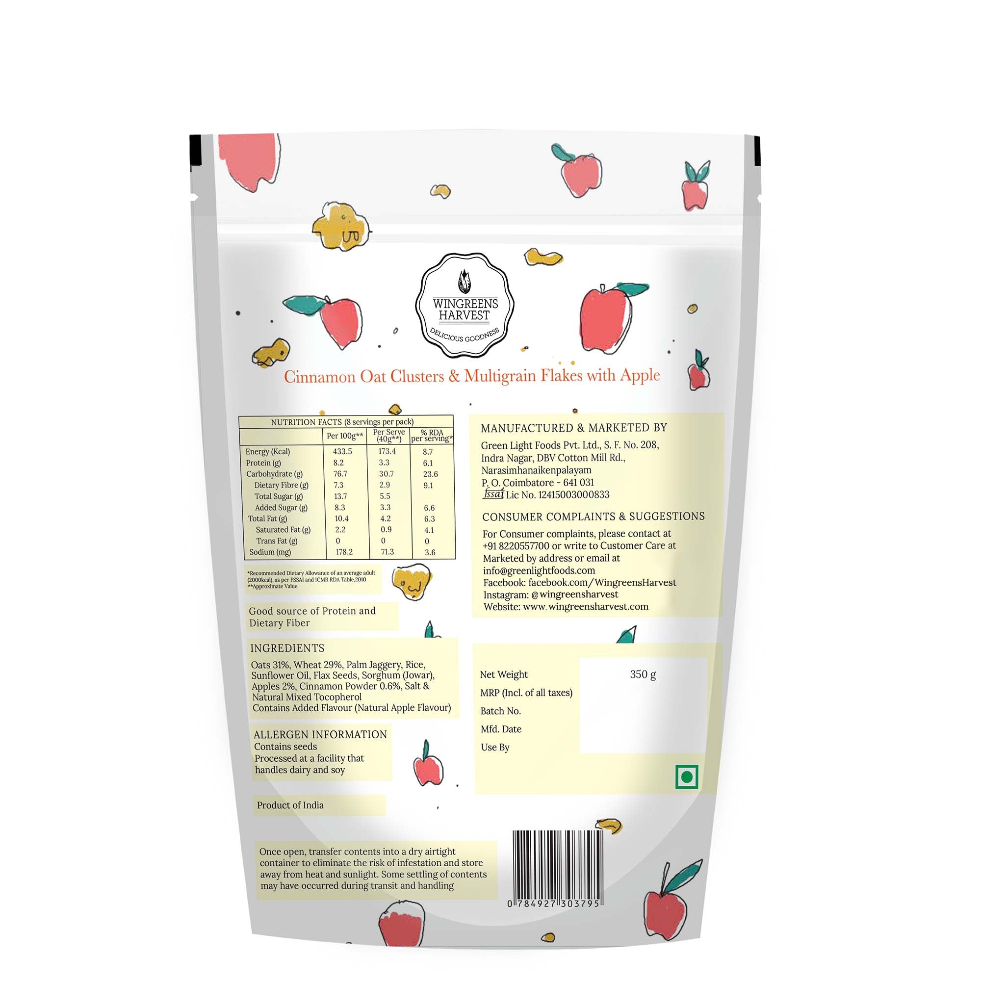 Clusters & Flakes Breakfast Cereal with Real Fruit: Variety Pack of 4