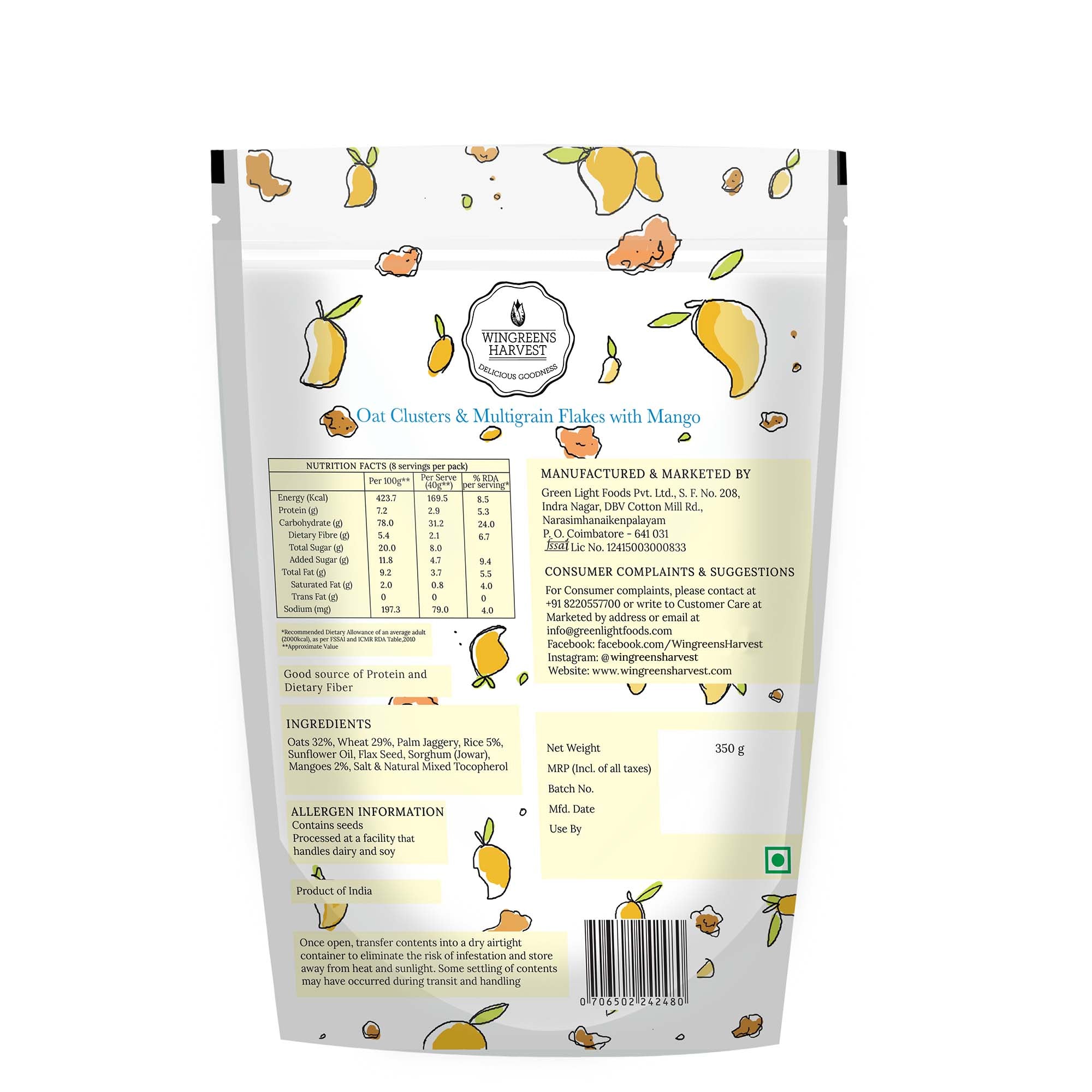 Clusters & Flakes Breakfast Cereal with Real Fruit: Variety Pack of 4