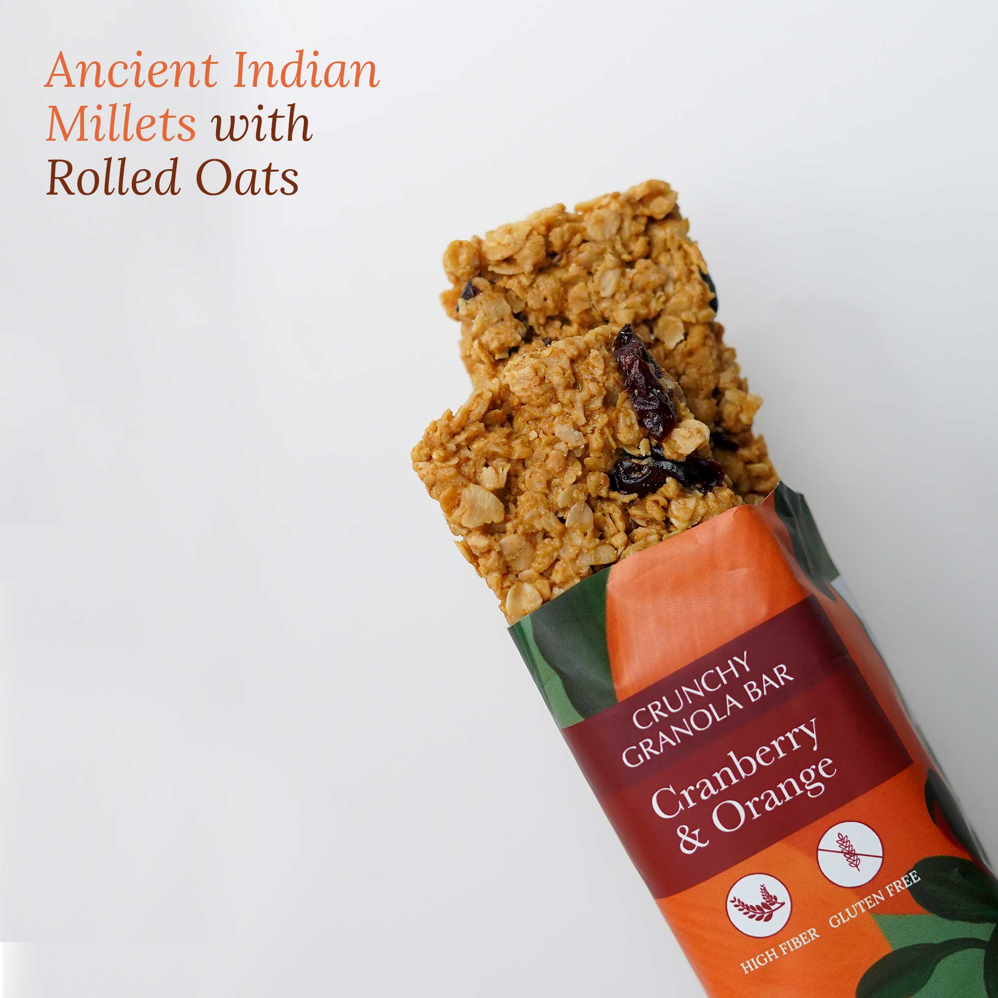 Crunchy Millet Granola Bars - Cranberry & Orange 240g x 2