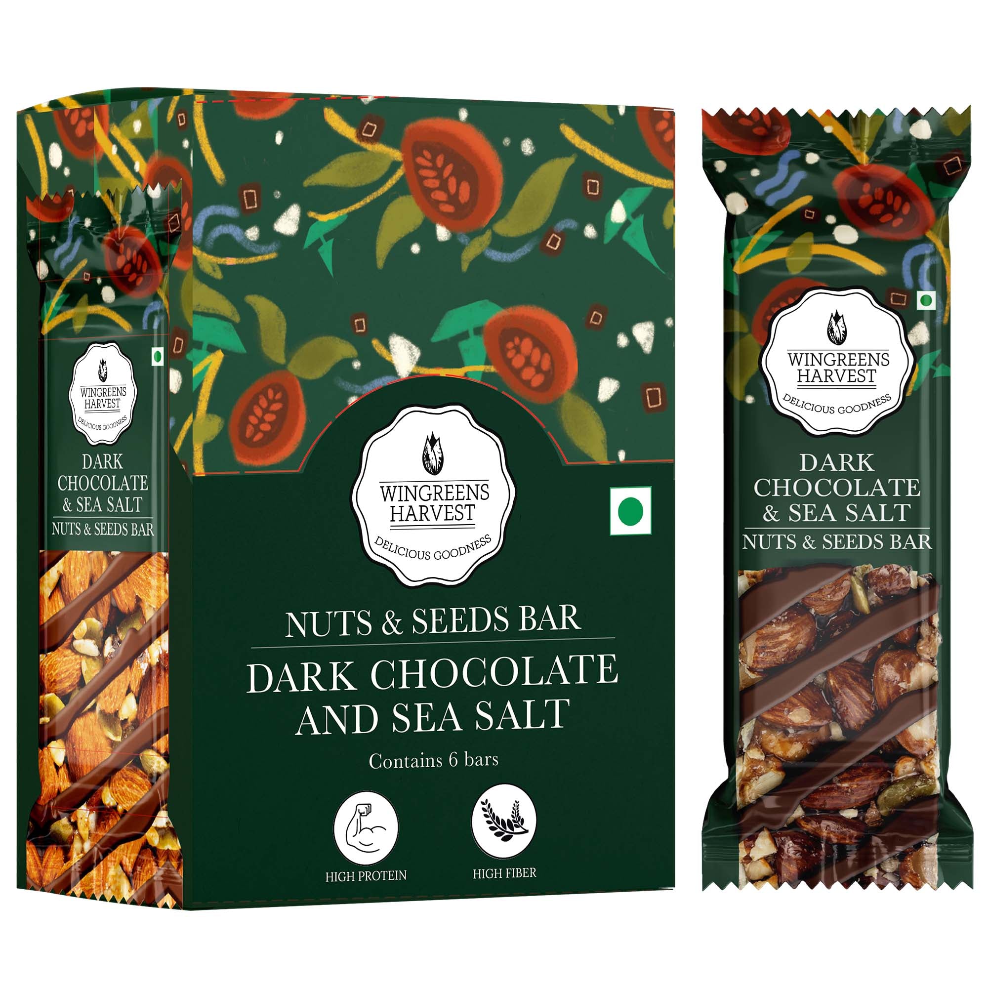 Nuts & Seeds Bars - Dark Chocolate and Sea Salt 180 g (30 g x 6 Bars)