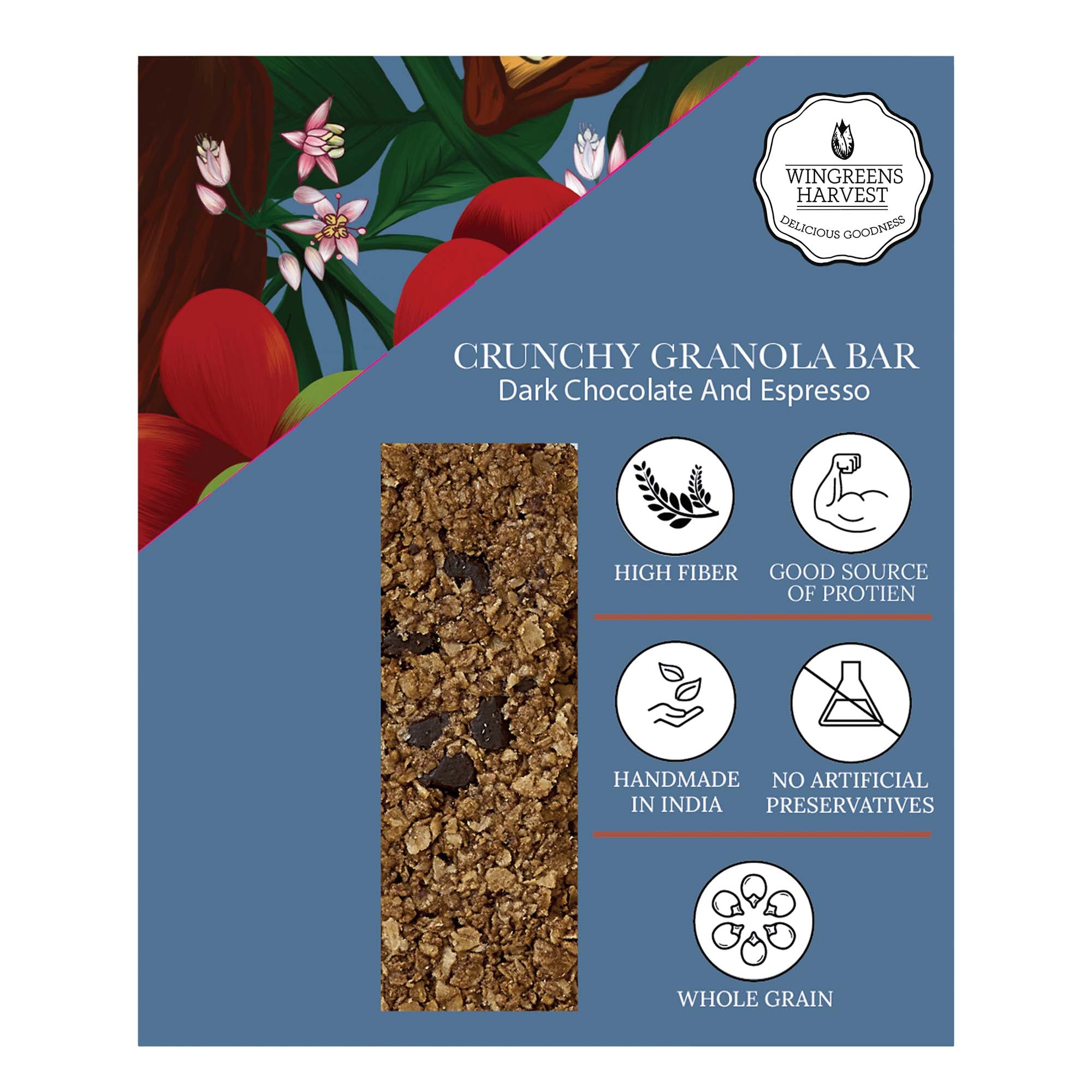 Crunchy Millet Granola Bars - Dark Chocolate and Espresso 240 g (40 g x 6 Bars)