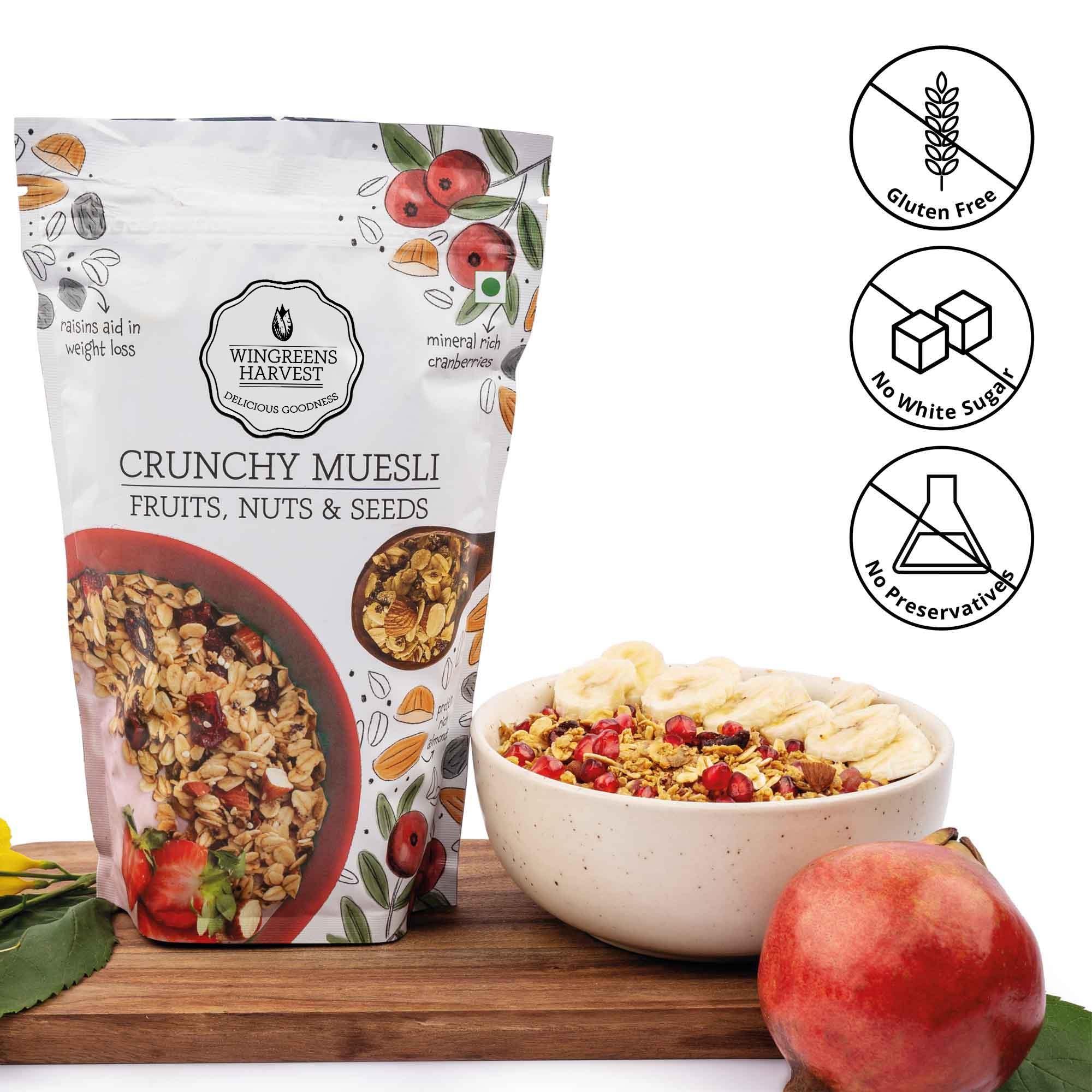 Crunchy Muesli - Fruits, Nuts and Seeds, 2 x 200g