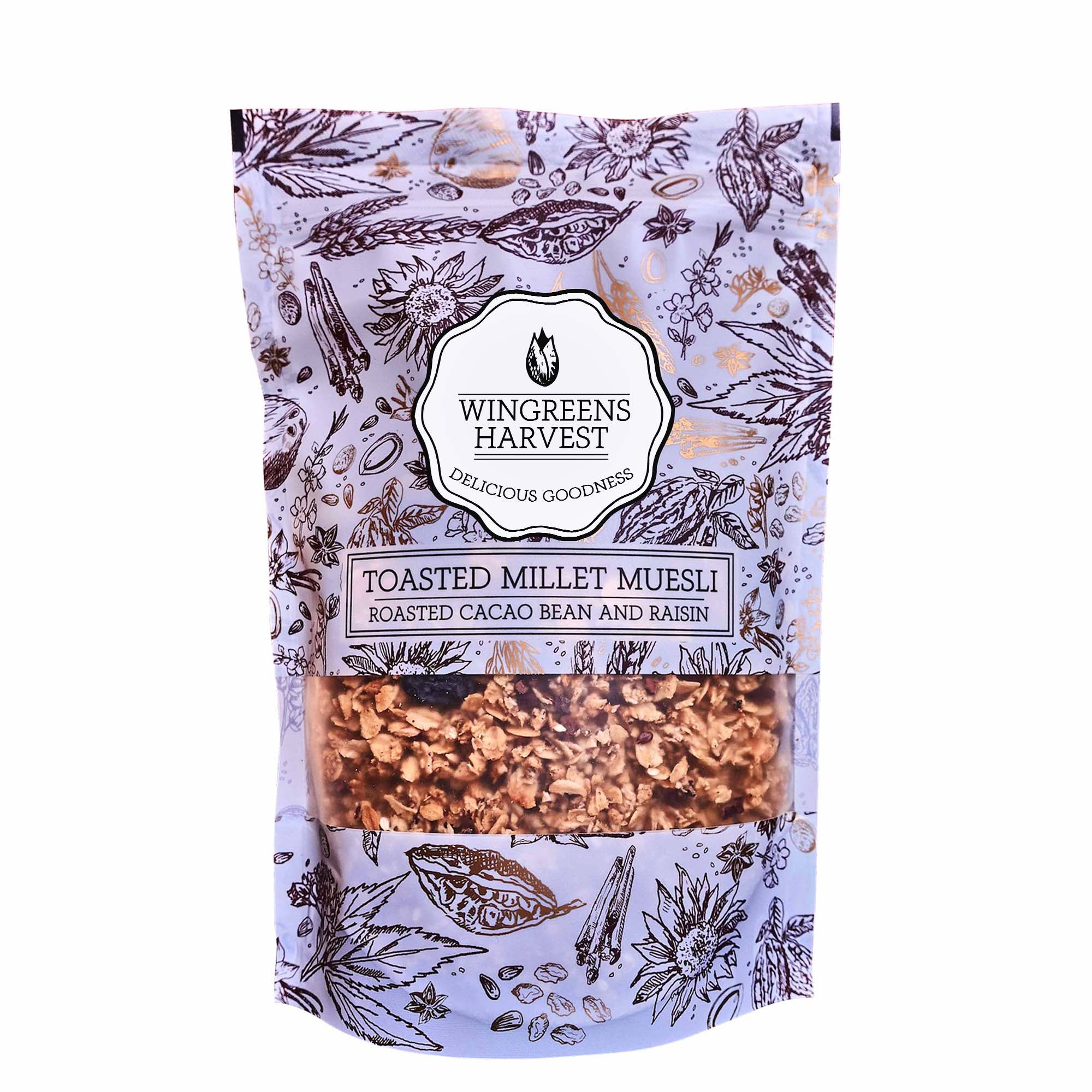 Toasted Millet Muesli - Roasted Cacao Bean & Raisin 250 g