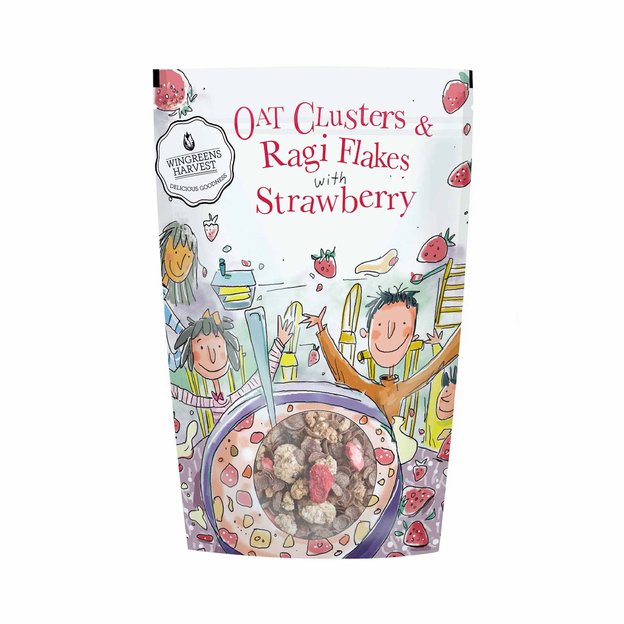 Breakfast Cereal - Oat Clusters & Ragi Flakes with Strawberry 350 g